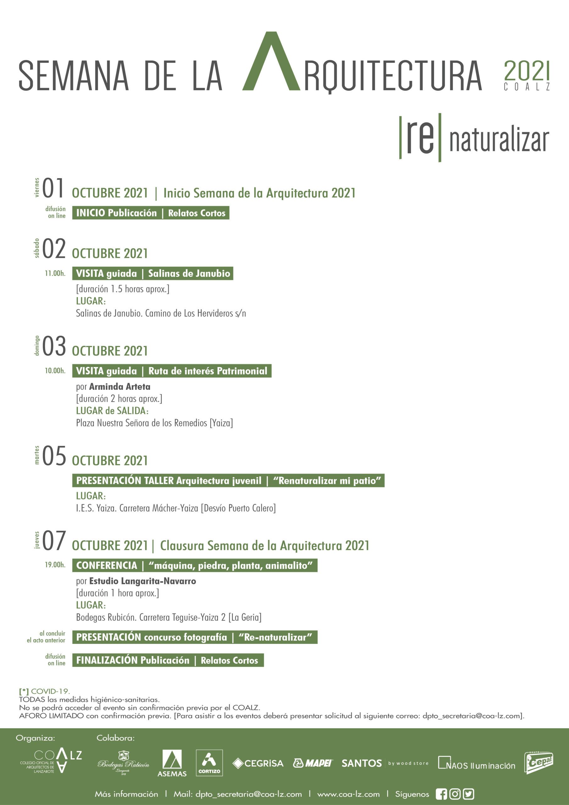 CIRCULAR 19/2021 V Semana Internacional de la Arquitectura COALZ 2021