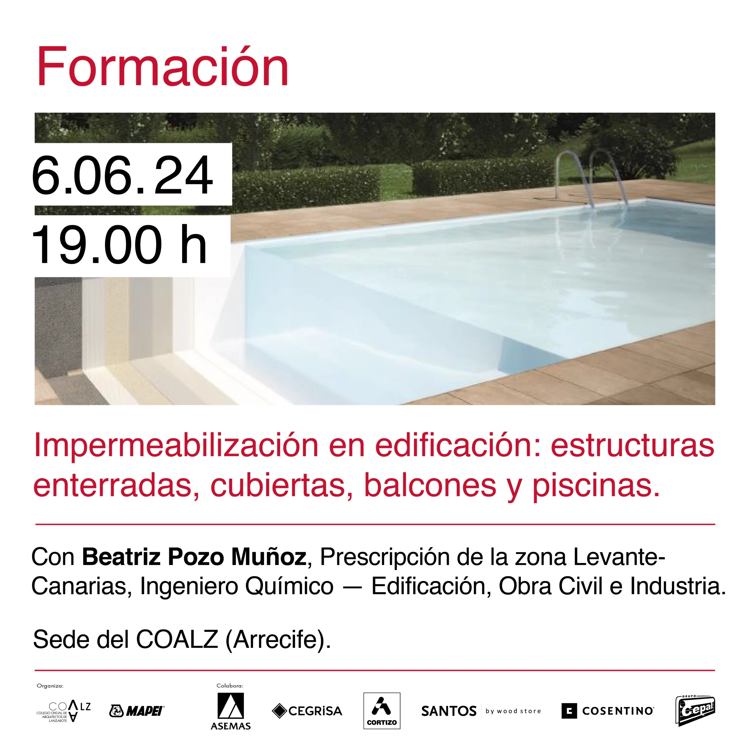 CIRCULAR 10/2024: «Jornada Técnica de Impermeabilización en Edificación: Estructuras enterradas, Cubiertas, Balcones y Piscinas» organizada por Mapei