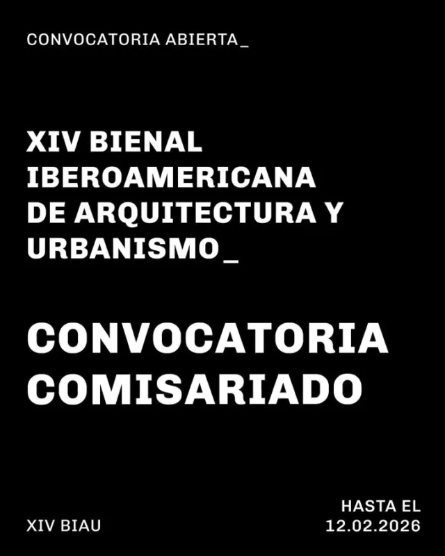 La XIV BIAU se celebrará en otoño de 2026 y abordará la arquitectura como una herramienta activa de transformación social, urbana y ambiental en el contexto iberoamericano  La convocatoria, abierta hasta el 12 de febrero de 2026, se dirige a equipos con presencia profesional en España y en cualquier país iberoamericano, y se decidirá mediante un proceso de selección en dos fases  El comisariado seleccionado definirá el enfoque conceptual de la Bienal, propondrá la sede y coordinará la exposición, el programa de actividades y el catálogo de esta edición  PROCESO DE SELECCIÓN  -  Primera vuelta: tiene carácter anónimo y podrán concurrir todas aquellas personas físicas o jurídicas que estén interesadas, siempre que el equipo esté formado, al menos, por un/a arquitecto/a residente y con ejercicio profesional en España y un arquitecto/a residente y con ejercicio profesional en cualquier país iberoamericano. Un comité de expertos escogerá un máximo de cinco propuestas finalistas, en función de los criterios definidos en las bases, y las invitará a participar en la 2ª vuelta.  -  Segunda vuelta: las personas autoras de las propuestas finalistas, deberán presentar en el plazo establecido un proyecto con la documentación que se relaciona en el apartado específico de las bases para la exposición presencial de su propuesta ante el comité de expertos en un calendario por definir. El comité de expertos seleccionará a la persona autora de la propuesta ganadora en base a los criterios establecidos.  PRESUPUESTO LICITACIÓN  •  Presupuesto estimado para la contratación del equipo ganador: 45.000 € + IVA  •  Importe IVA (21%): 9.450 €  •  Importe TOTAL: 54.450 €  Bases convocatoria: https://www.bienalesdearquitectura.es/index.php/es/inicio-biau