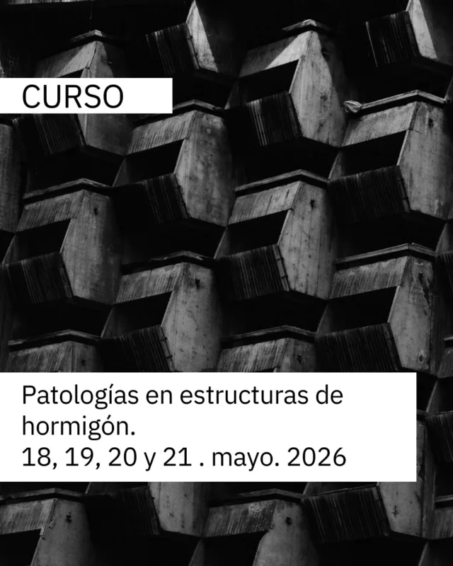 Curso de PATOLOGÍAS EN ESTRUCTURAS DE HORMIGÓN. Días 18, 19, 20 y 21 de mayo de 2026.  En estas jornadas técnicas se profundizará en la intervención de estructuras de hormigón, centrándonos en los defectos constructivos que tenemos generalizados, abordando los cálculos necesarios a incluir en proyecto. De este modo y realizando un ejemplo práctico se plantearán las acciones de reparación, tratamiento y refuerzo de los diferentes elementos de hormigón que podemos encontrarnos en un edificio, analizando los puntos singulares y las características constructivas de nuestra isla, todo ello partiendo de la redacción de un presupuesto con el que realizar el informe.  PROFESORADO:  D. Pepe Moriana, arquitecto por la universidad de Sevilla. Cuenta con un amplio recorrido como docente en empresas privadas, en la administración pública y en Colegios de Arquitectos e Ingenieros por todo el territorio español.  PROGRAMA (DETALLADO EN LA WEB DEL COALZ)  PARTE 1: CONCEPTOS GENERALES DE PATOLOGÍA  MÓDULO 0. CAMBIO NORMATIVO
MÓDULO 1. CONCEPTOS GENERALES DE PATOLOGÍA
MÓDULO 2. CÓMO PRESUPUESTAR UN INFORME DE DIAGNOSIS
MÓDULO 3. EL INFORME PATOLÓGICO/ PERICIAL . CÓMO REALIZAR UN DICTAMEN  PARTE 2: PATOLOGÍAS EN ESTRUCTURAS DE HORMIGÓN  MÓDULO 1. HORMIGÓN ARMADO.
MÓDULO 2. PROYECTO DE ACTUACIÓN.
MÓDULO 3. CRITERIOS BÁSICOS PARA LA REPARACIÓN DE E. DE HORMIGÓN.
MÓDULO 4. TRATAMIENTOS.
MÓDULO 5. MEDIDAS DE ACTUACION. OBTENCIÓN DE DATOS.
MÓDULO 6. CÁLCULOS DE REHABILITACIÓN EN HORMIGÓN.
MÓDULO 7. INFORME EJEMPLO REHABILITACIÓN ESTRUCTURA DE HORMIGÓN.  El curso se impartiría en la sede del Colegio Oficial de Arquitectos de Lanzarote y tendrá una duración de 4 horas cada día (de 16:00 a 20:00).  El importe de la matrícula será de 30€ (I.G.I.C incluido) para colegiados del COALZ y de 60€ (I.G.I.C incluido) para los no colegiados.  INSCRIPCIONES HASTA EL 30 DE ABRIL. Más info en coa-lz.com